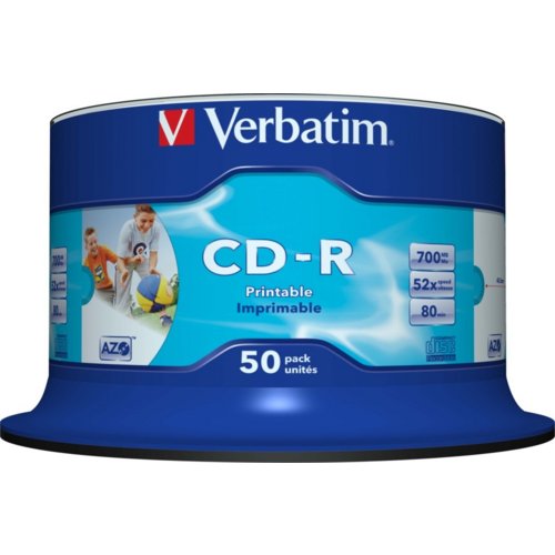 CD-R, Inkjet Full Size Printable Surface, DataLife Plus, AZO, Verbatim