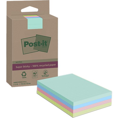 Super Sticky Recycling Notes, liniert