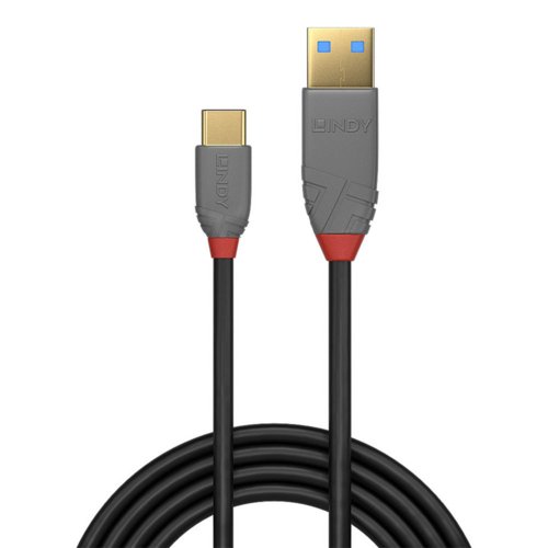 USB-Kabel 2.0 Typ A an C Kabel, Anthra Line