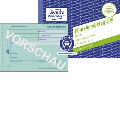 Einnahmebeleg 304 mit Dokumentendruck