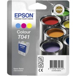 Inkjetpatrone T041, Inhalt 37ml, für Stylus C-62, CX-3200, cyan, magenta, gelb