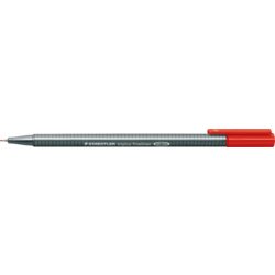 Fineliner triplus® 334, Schaft grau, Mine auswechselbar nein, rot