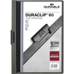 Klemm-Mappe DURACLIP® 60, für Format A4, Farbe Klemme schwarz, transparent