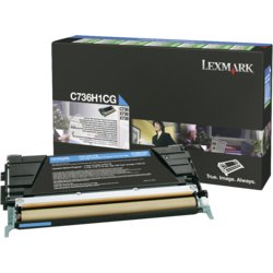 Toner C736H, 10000, Deckung 5%, cyan