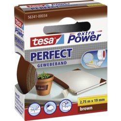 extra Power® Perfect Gewebeklebeband, 19mm breit, 2.75m lang, braun