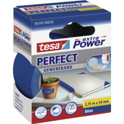 extra Power® Perfect Gewebeklebeband, 38mm breit, 2.75m lang, blau