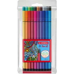 Premium-Filzstift STABILO® Pen 68, Strichstärke 1mm, Rundspitze, 20 Farben