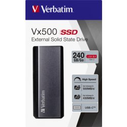 USB 3.1 SSD Vx500, USB 3.1 GEN2, Speicher 240 Gbyte, silber