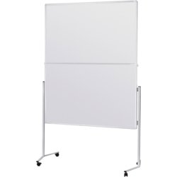 Mobile Moderationstafel, klappbar, Tafelbreite 120cm, Tafelhöhe 150cm, weiß