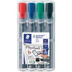 Lumocolor® Flipchartmarker 356 B, Keilspitze, blau, grün, rot, schwarz