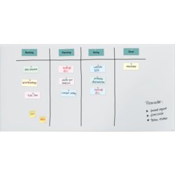 Glas-Whiteboard Artverum, matte Oberfläche, Tafelbreite 200cm, super-weiß