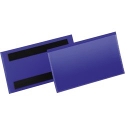 Etikettentasche magnetisch, Verwendung für Lagerregale und Metallbehälter, blau