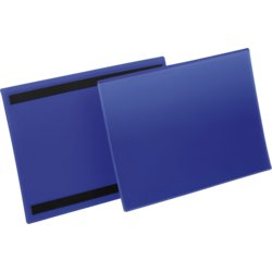 Etikettentasche magnetisch, Verwendung für Lagerregale und Metallbehälter, blau