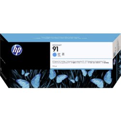 Inkjetpatrone HP 91, für Designjet Z6100/6100PS, Setinhalt 1 Stück, cyan