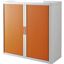 Rollladenschrank 1M easyOffice, Farbe des Korpus weiß, 1100mm breit, orange