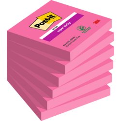 Super Sticky Notes, farbig, 76mm breit, 76mm hoch, 540 Blatt, tropicalpink