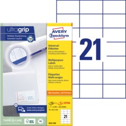 Universal-Etikett ultragrip + 20 Blatt EXTRA, A4, Packung mit 220, weiß