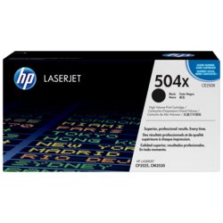 HP Toner 504X, für Color LaserJet CP-3525, CM-3530 MFP, 10500, schwarz