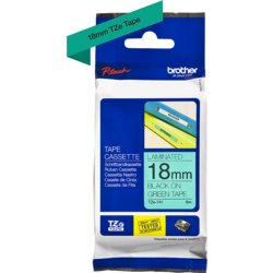 TZe-Schriftbandkassette für P-touch, laminiert, 18mm breit, 8m lang, grün