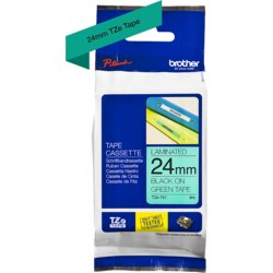 TZe-Schriftbandkassette für P-touch, laminiert, 24mm breit, 8m lang, grün