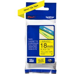 TZe-Schriftbandkassette für P-touch, laminiert, 18mm breit, 8m lang, gelb