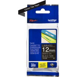 TZe-Schriftbandkassette für P-touch, laminiert, 12mm breit, 8m lang, schwarz