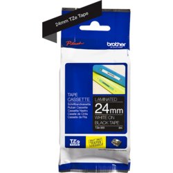 TZe-Schriftbandkassette für P-touch, laminiert, 24mm breit, 8m lang, schwarz