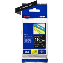 TZe-Schriftbandkassette für P-touch, laminiert, 18mm breit, 8m lang, schwarz