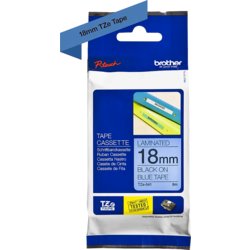 TZe-Schriftbandkassette für P-touch, laminiert, 18mm breit, 8m lang, blau