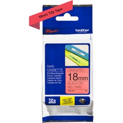 TZe-Schriftbandkassette für P-touch, laminiert, 18mm breit, 8m lang, rot