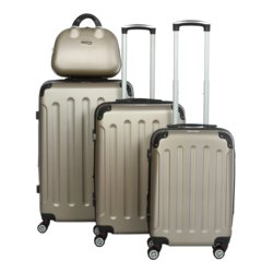 Trolley Koffer-Set 4 tlg. ABS, Reisekoffer, Verschluss Ja, Champagner