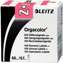 Orgacolor® Buchstabensignal, 30mm breit, 23mm hoch, selbstklebend ja, rosa