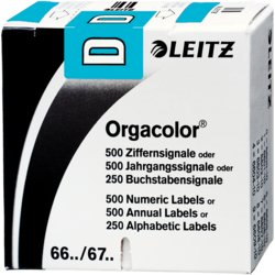 Orgacolor® Buchstabensignal, 30mm breit, 23mm hoch, selbstklebend ja, blau