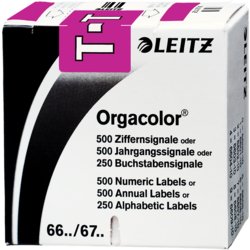 Orgacolor® Buchstabensignal, 30mm breit, 23mm hoch, ablösbar nein, violett