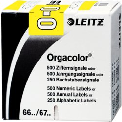 Orgacolor® Buchstabensignal, 30mm breit, 23mm hoch, selbstklebend ja, gelb