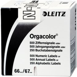 Orgacolor® Buchstabensignal, 30mm breit, 23mm hoch, selbstklebend ja, weiß