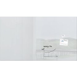 Glas-Magnetboard Artverum, Tafelbreite 240cm, Tafelhöhe 120cm, weiß