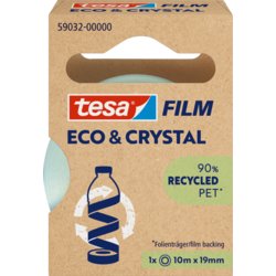 tesafilm® eco & crystal, 19mm breit, 10m lang, transparent