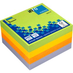 Haftnotiz Sticky Notes Würfel, 75mm hoch, limonengrün, rapsgelb, orange, violett