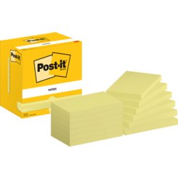 Post-it® Notes, gelb, 127mm breit, 76mm hoch, blanko, 1200 Blatt