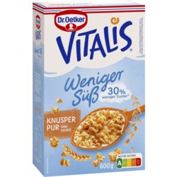 Knuspermüsli VITALIS, 30 % weniger Zucker, Müsli, Inhalt 600g