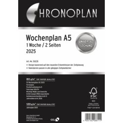 Kalendarium Wochenplan A5, 2025, Universallochung, 148mm breit, 210mm hoch