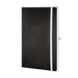 Chronobook Buchkalender Tagesplan Black & White Edition, 2025, schwarz