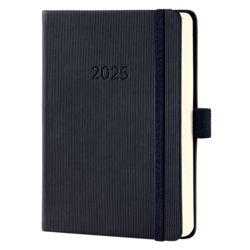 Conceptum Tageskalender 2025, Hardcover, für Format A6, 10.8mm breit, schwarz