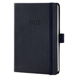 Conceptum Wochennotiz-Kalender 2025, Hardcover, für Format A6, schwarz