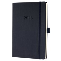 Conceptum Wochennotiz-Kalender 2025, Hardcover, für Format A5, schwarz