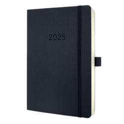 Conceptum Tageskalender 2025, Softcover, für Format A5, 135mm breit, schwarz