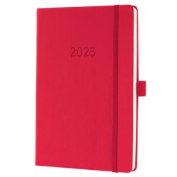 Wochenkalender Conceptum A5 2025, Hardcover, Kalendarium 1 Woche/2 Seiten, rot