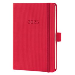 Wochenkalender Conceptum A6 2025, Hardcover, Kalendarium 1 Woche/2 Seiten, rot