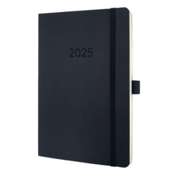 Wochenkalender Conceptum 2025, Softcover, Kalendarium 1 Woche/2 Seiten, schwarz